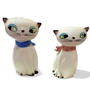 Vintage Holt Howard Cozy Kittens Salt & Pepper Shaker Set Siamese Cats 1961 MCM.